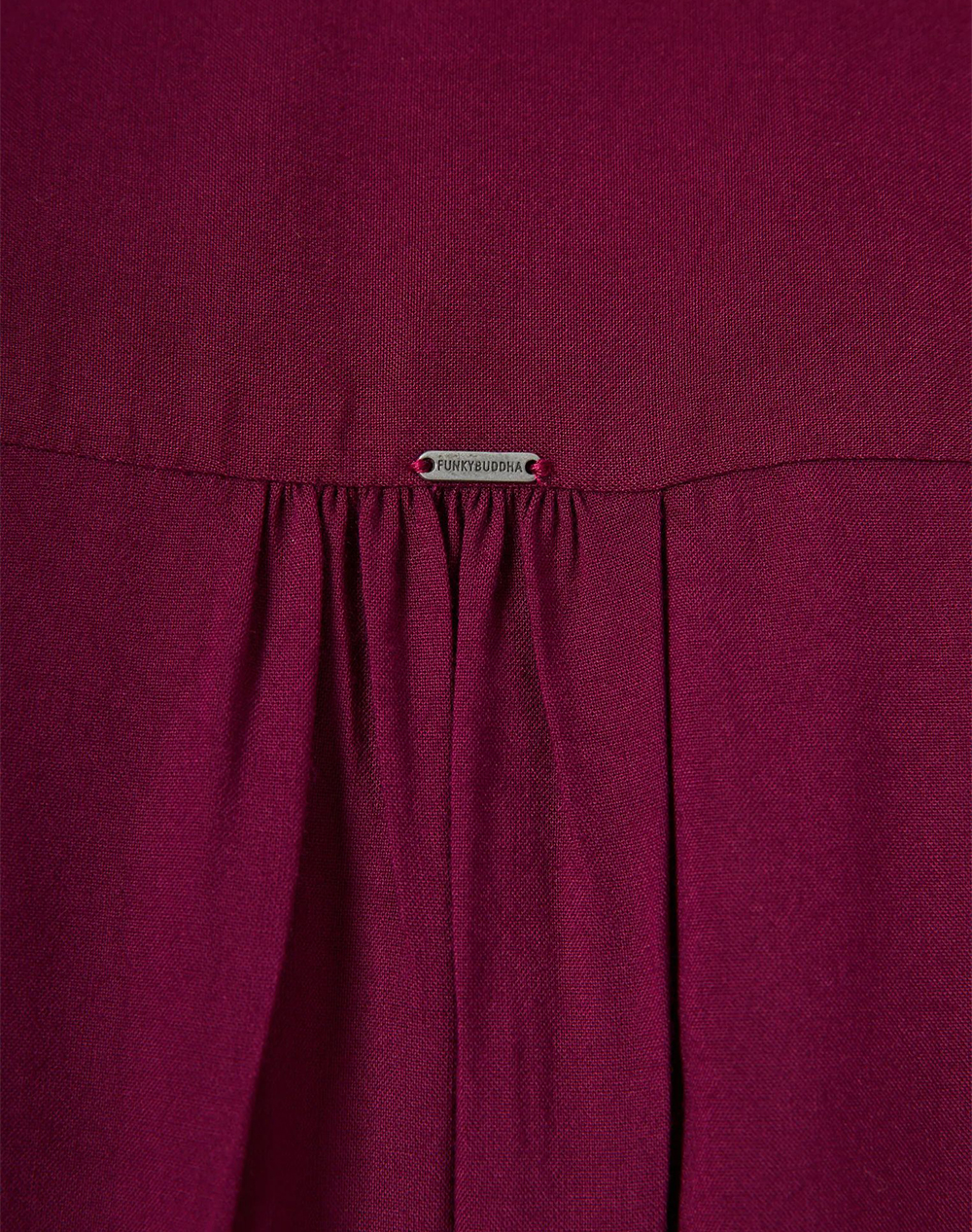 Funky Buddha Shirts Fbl013-100-05-Grape Juice Magenta Γυναικεία ρούχα πουκάμισα Politikos Shop Πολιτικός