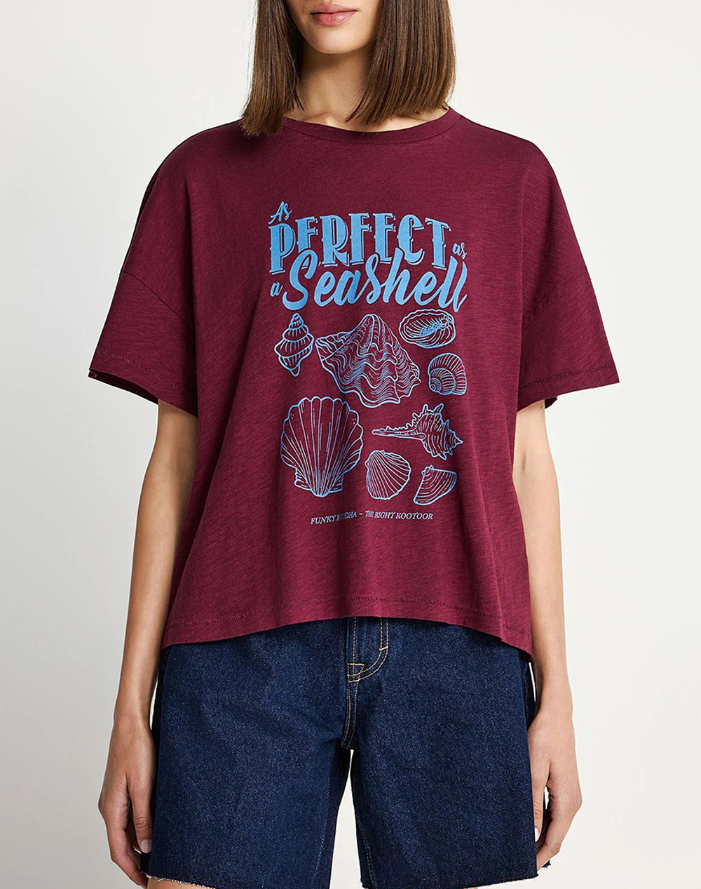 FUNKY BUDDHA T-Shirts FBL013-149-04-BURGUNDY Bordeux