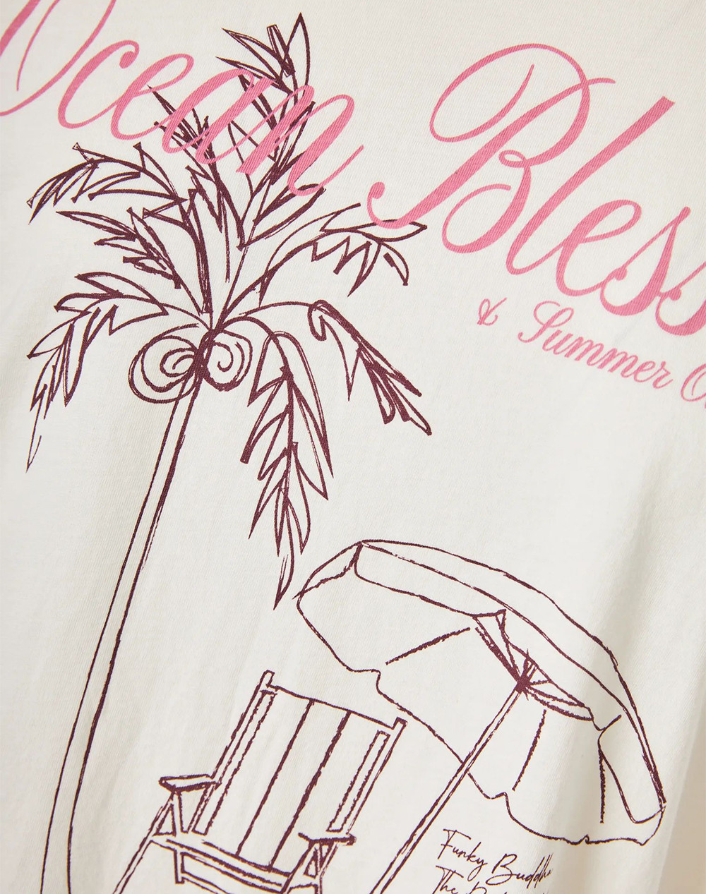 Funky Buddha T-Shirts Fbl013-142-04-Off White Offwhite Γυναικεία ρούχα μπλούζες Τ-Shirt Politikos Shop Πολιτικός