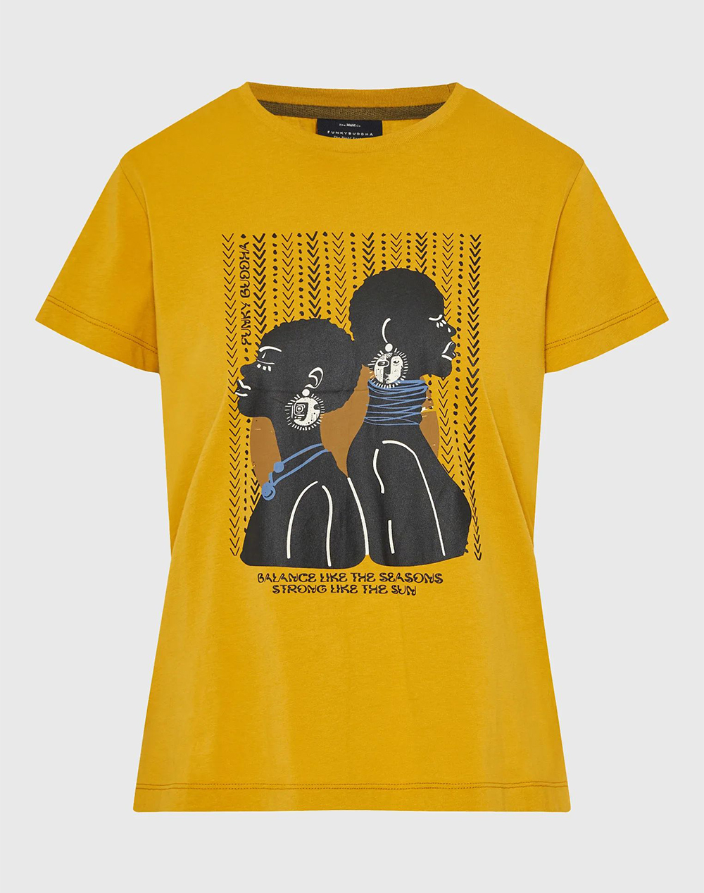 FUNKY BUDDHA T-Shirts FBL013-122-04-CURRY POWDER Mustard