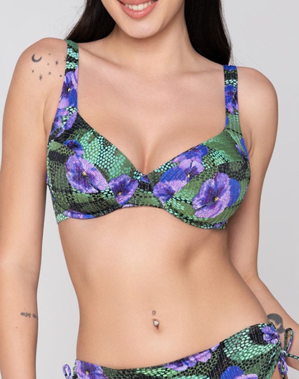 LUNA Blossom unpadded big size balconette full cup 94724-45 Mixed