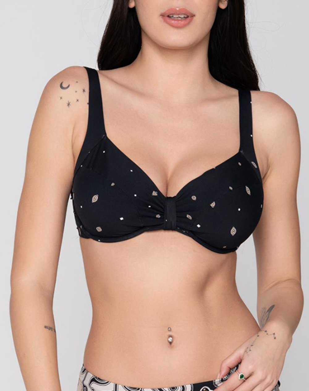 LUNA Stellar unpadded big size balconette full cup 94703-45 Black