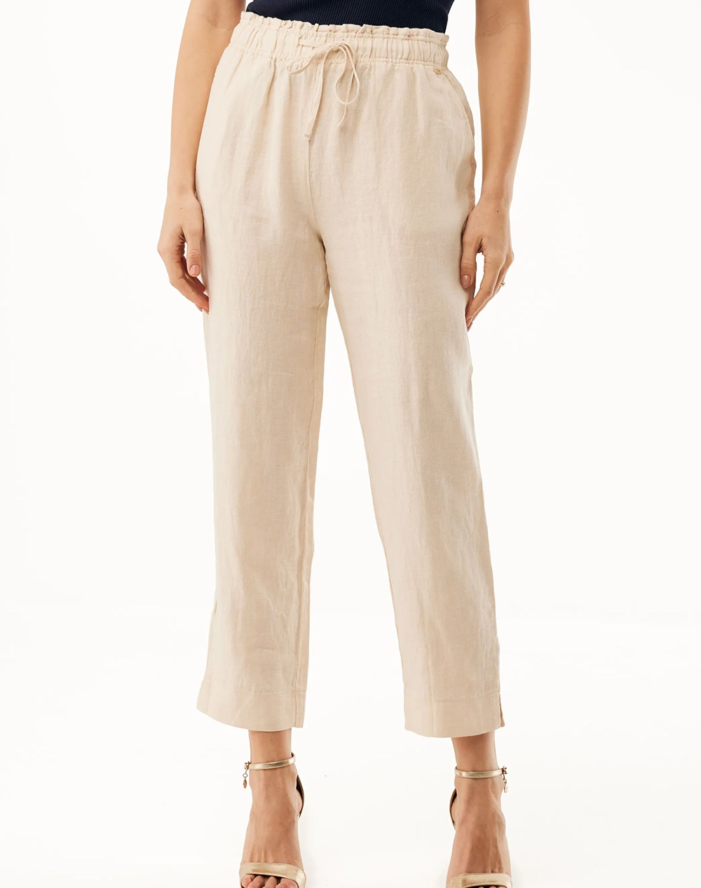 MEXX Linen pants tapered fit MF007003561W-131308 SandyBrown