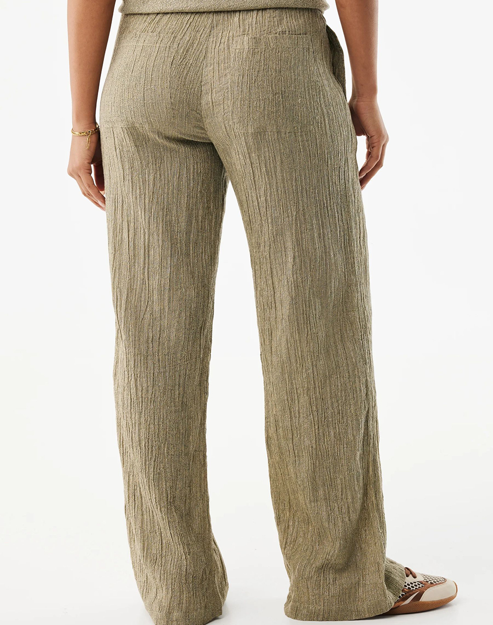 MEXX Crincle pants wide leg MF007004361W-150927 Khaki φωτογραφία