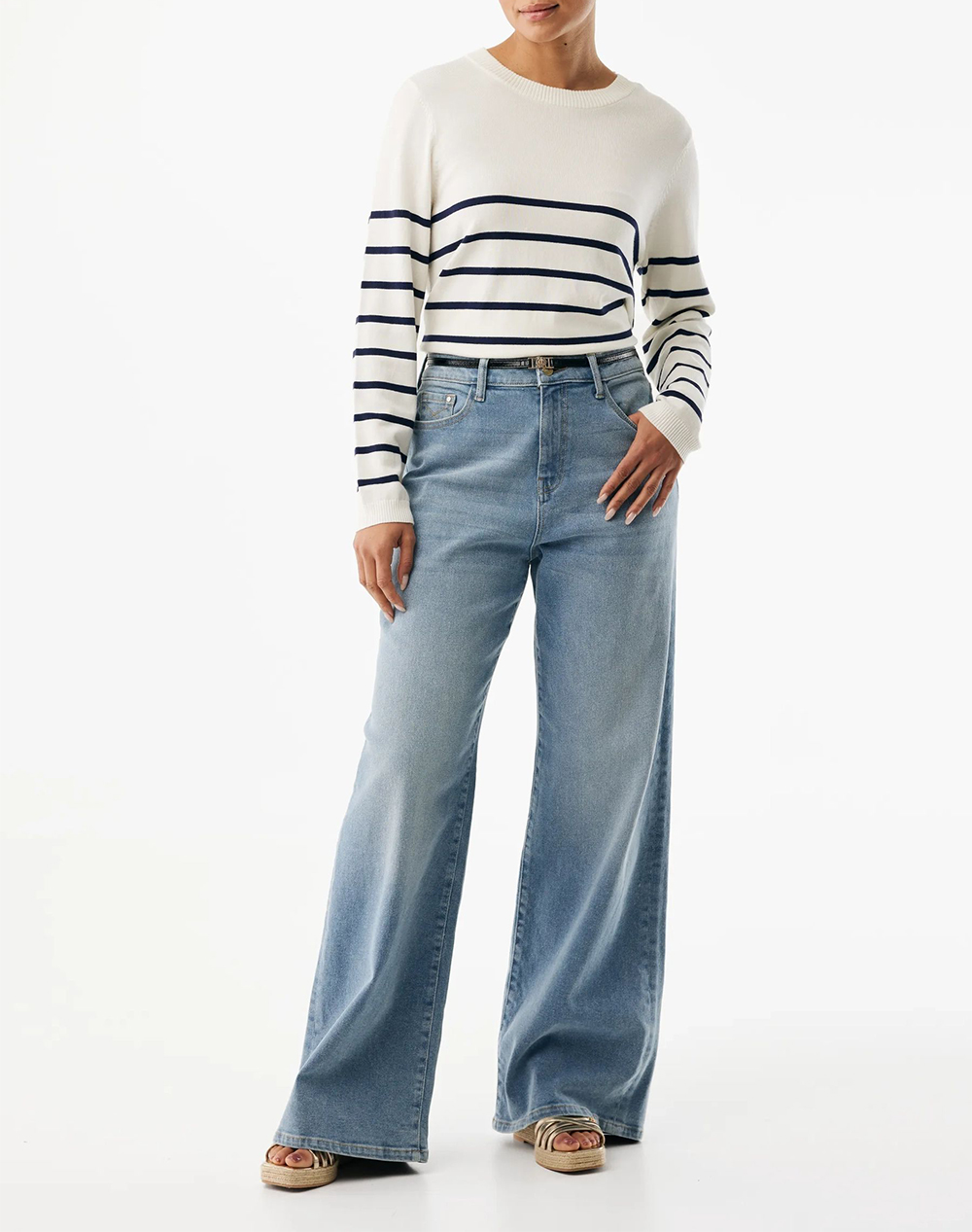 Mexx Aster Striped Jumper Mf006600761W-110605 Offwhite Γυναικεία ρούχα μπλούζες Πλεκτά Politikos Shop Πολιτικός