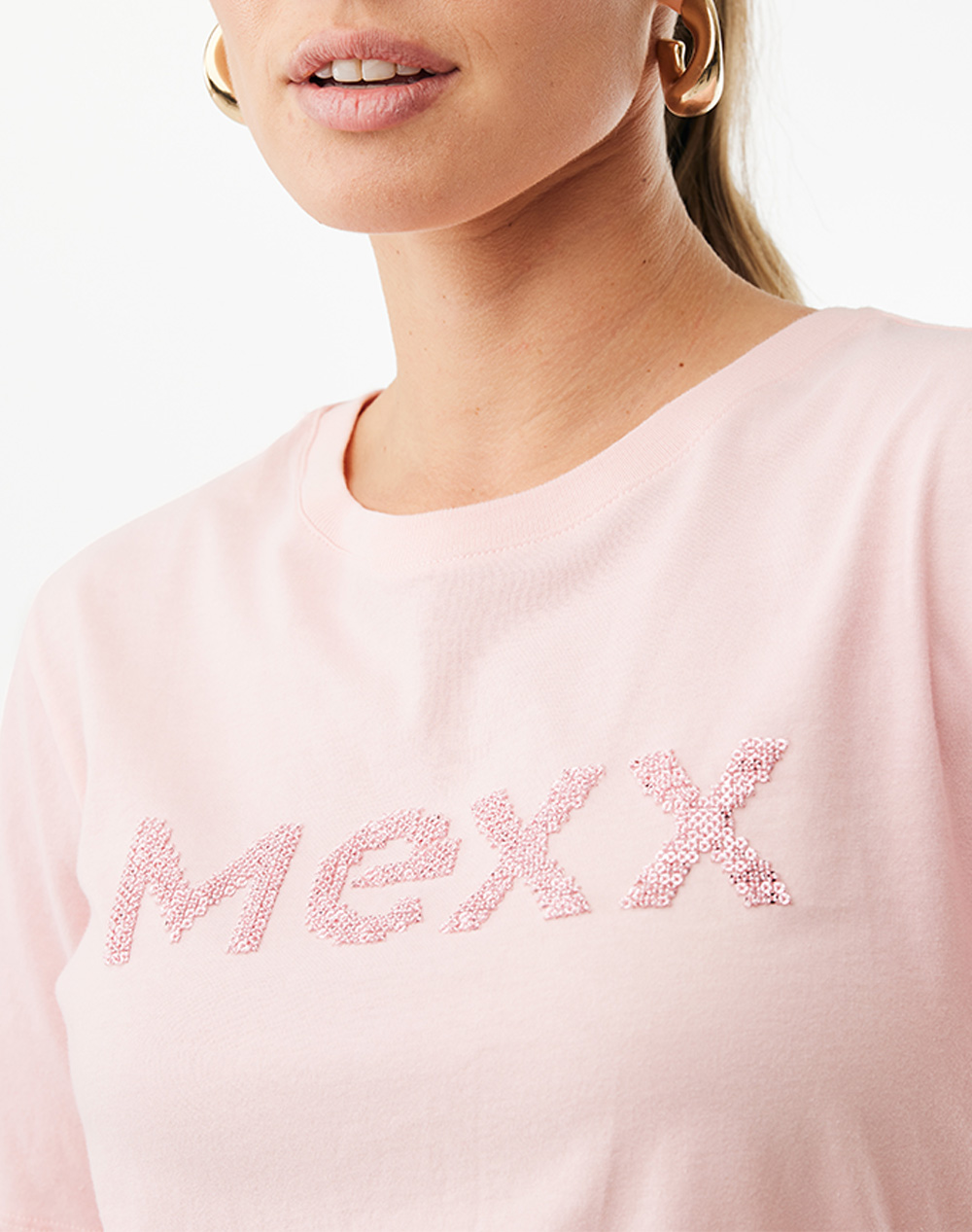 Mexx Clover Logo T-Shirt Mf007800261W-132003 Lightpink Γυναικεία ρούχα μπλούζες Τ-Shirt Politikos Shop Πολιτικός