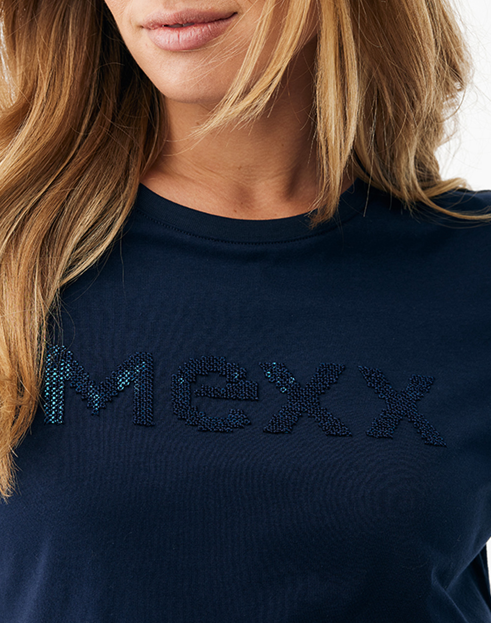 Mexx Clover Logo T-Shirt Mf007800261W-193920 Midnightblue Γυναικεία ρούχα μπλούζες Τ-Shirt Politikos Shop Πολιτικός