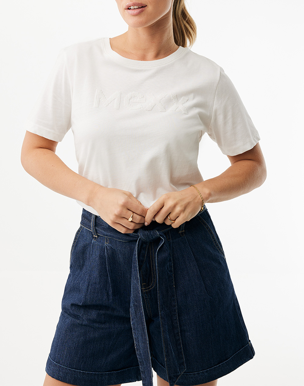 Mexx Γυναικείο T-Shirt Κοντομάνικο Άσπρο Βαμβάκι