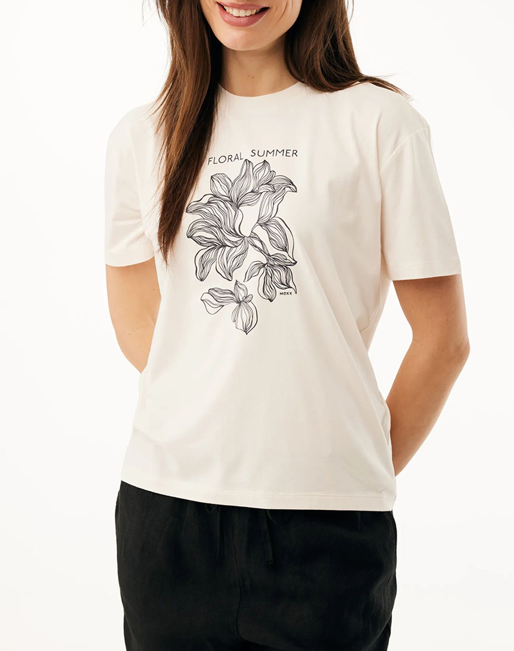 MEXX Graphic flower print t-shirt MF007803861W-110605 OffWhite