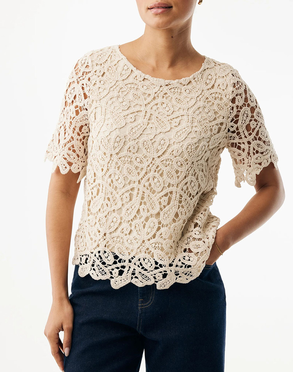 MEXX Crochet top MF006102461W-131308 SandyBrown