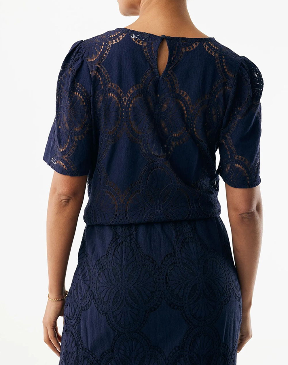 MEXX MEXX Lace short sleeve blouse MF006102561W-193920 DarkBlue - 2