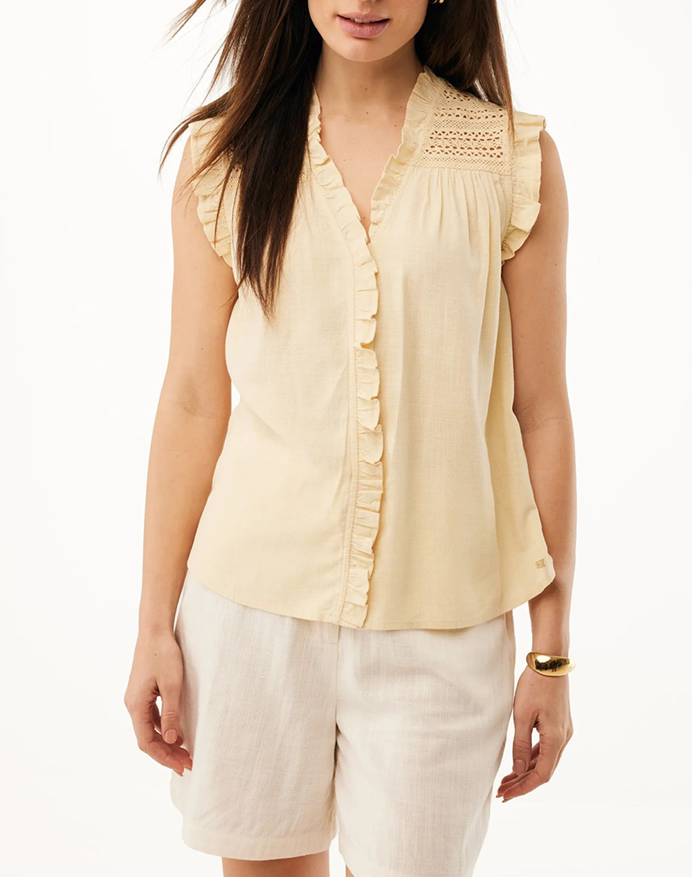 MEXX Linen mix slub blouse MF006103161W-120715 LightYellow