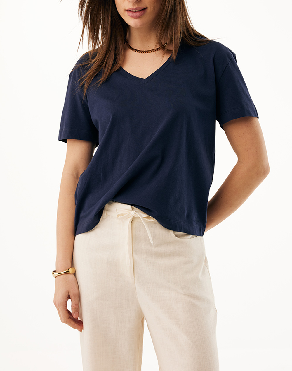 Mexx Γυναικείο T-Shirt Κοντομάνικο Βαθύ Μπλε Βαμβακερό Ύφασμα