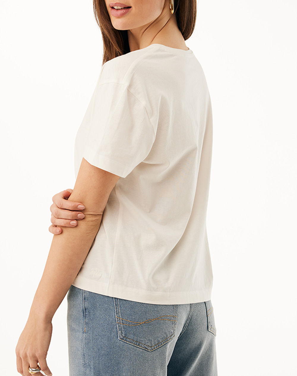 Mexx Noraline V-Neck T-Shirt Mf007800361W-110605 Offwhite Γυναικεία ρούχα μπλούζες Τ-Shirt Politikos Shop Πολιτικός