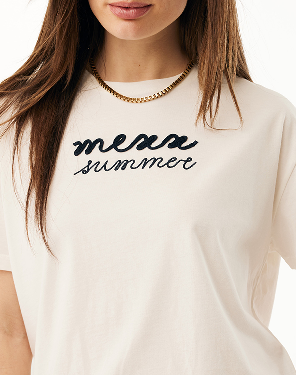 Mexx Summer Logo T-Shirt Mf007803061W-110605 Offwhite Γυναικεία ρούχα μπλούζες Τ-Shirt Politikos Shop Πολιτικός