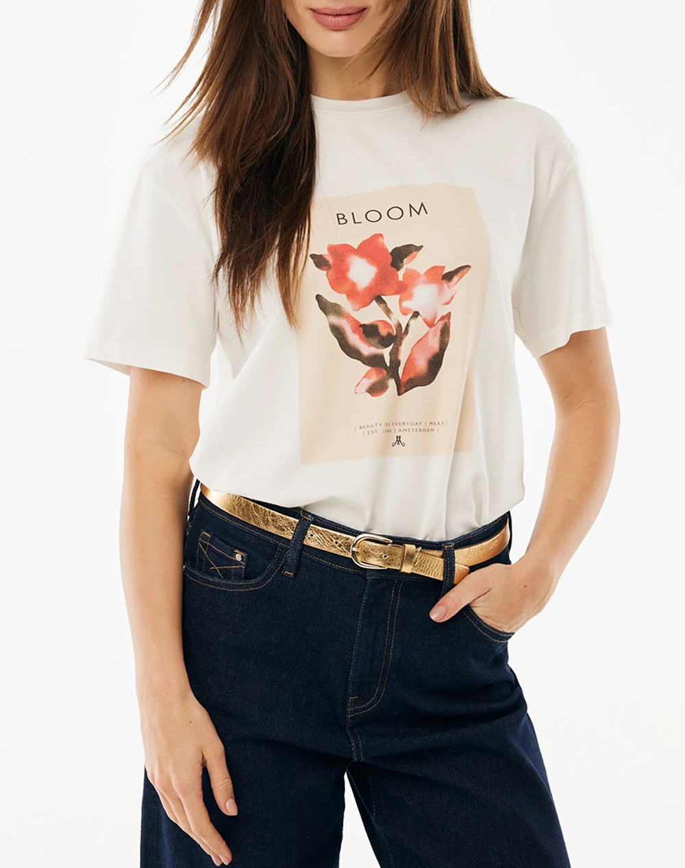 MEXX Flower print T-shirt MF007802861W-110605 OffWhite