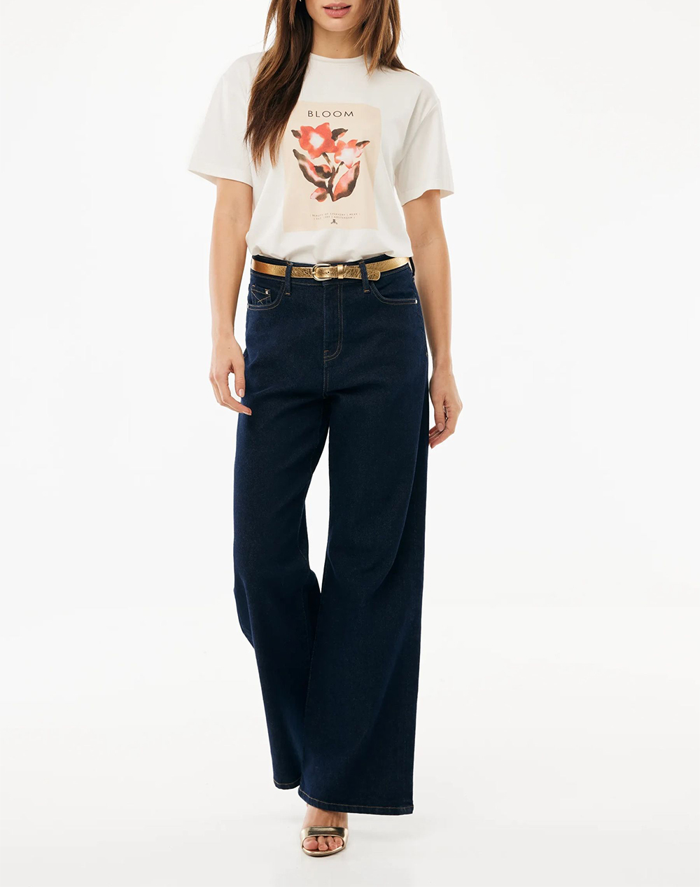 Mexx Flower Print T-Shirt Mf007802861W-110605 Offwhite Γυναικεία ρούχα μπλούζες Τ-Shirt Politikos Shop Πολιτικός