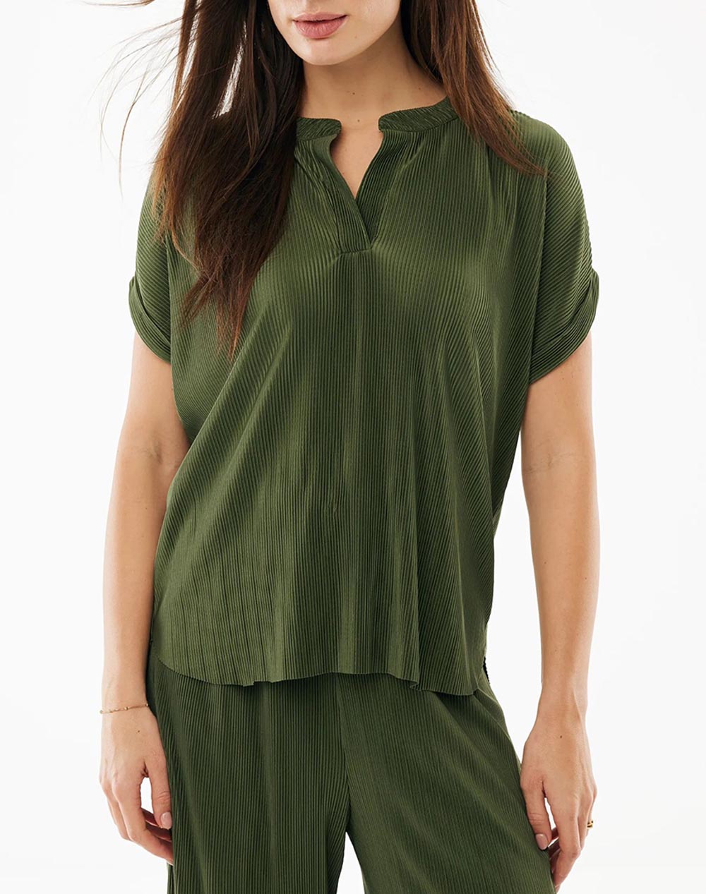 MEXX Plisse top MF007702161W-01-190417 DarkGreen