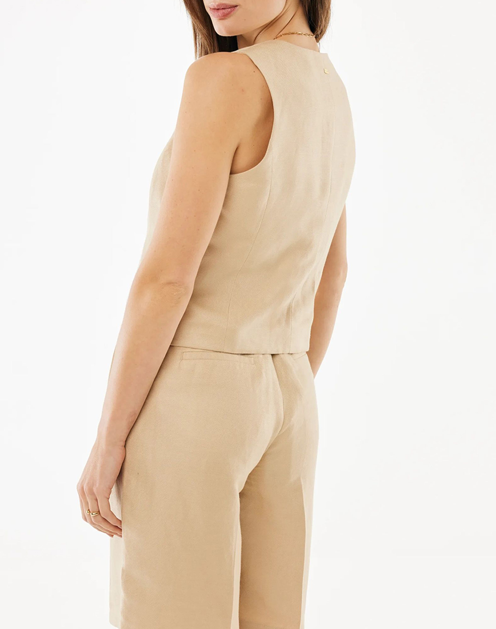 MEXX MEXX Linen waistcoat MF006001161W-141112 Biege - 2