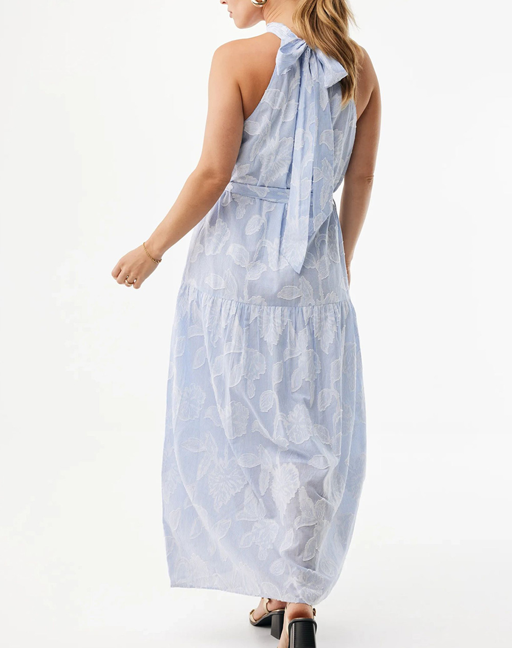 MEXX Striped flower jacquard dress MF006302461W-144121 LightBlue