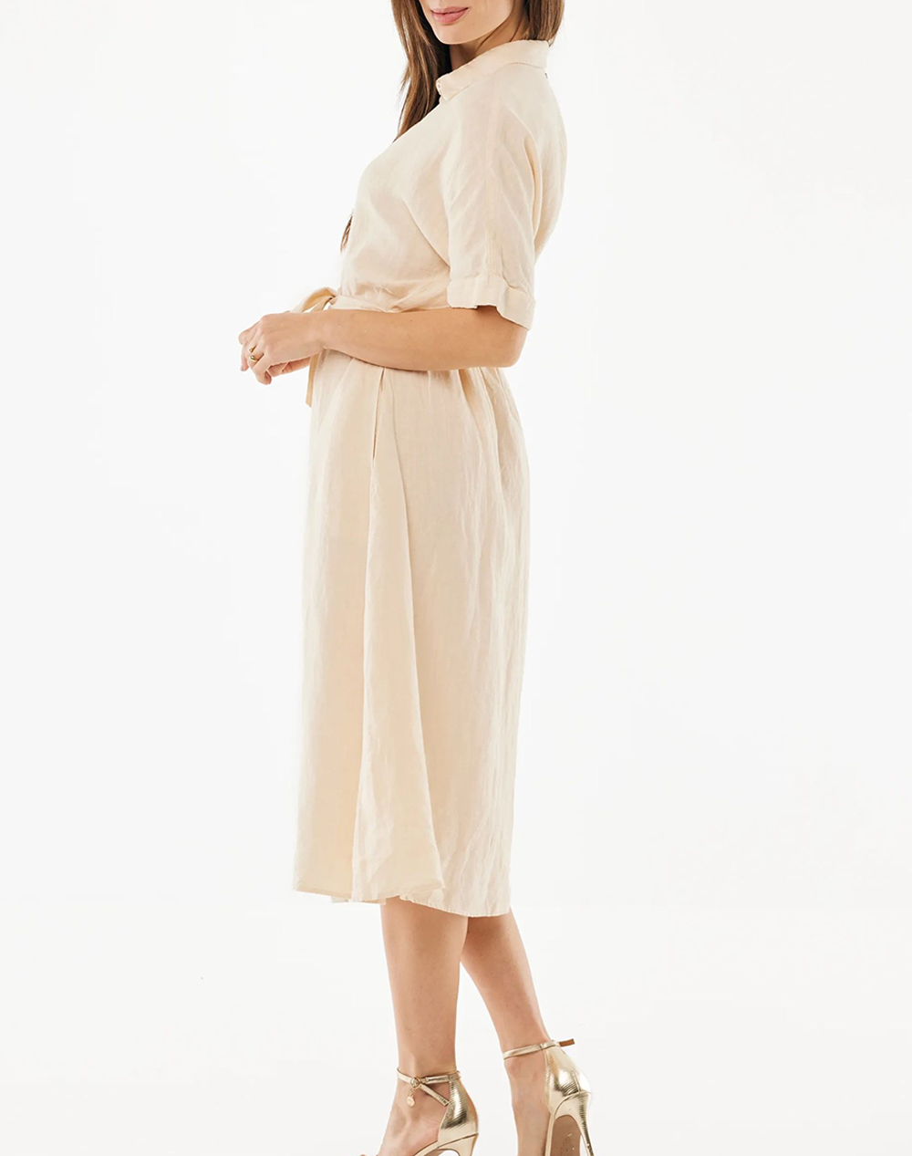 MEXX Flared linen dress MF006301761W-131308 Biege