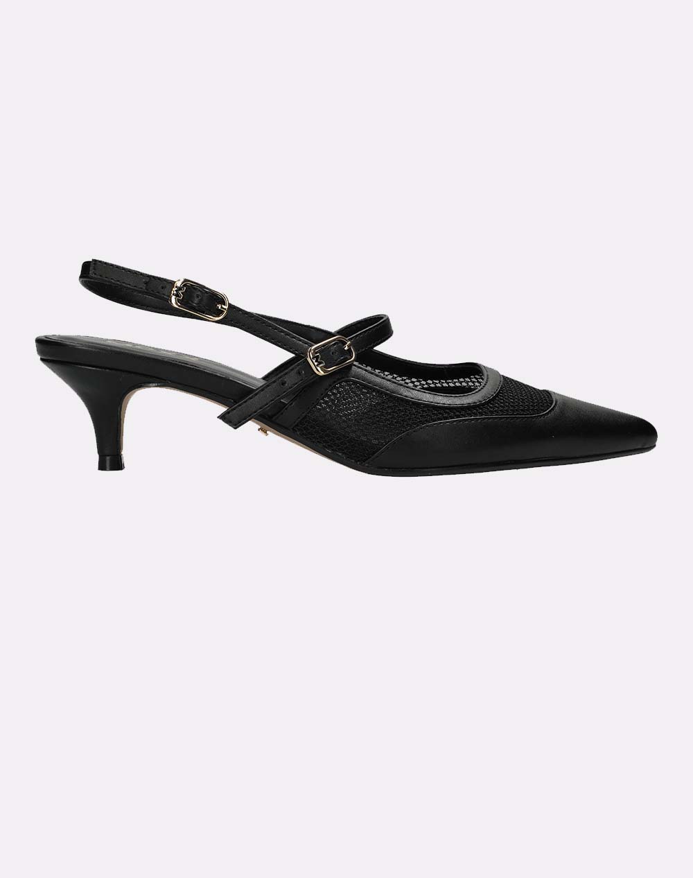 Mexx Γυναικείες Slingback Γόβες Μαύρο Πολυουρεθάνη Πολυεστέρας