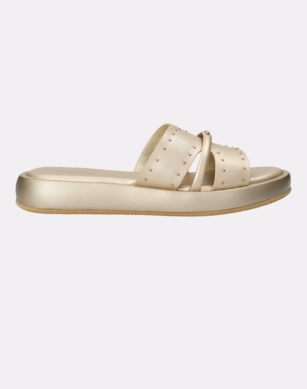 Mexx Γυναικεία Flat Σανδάλια Χρυσό Οικολογικό Δέρμα