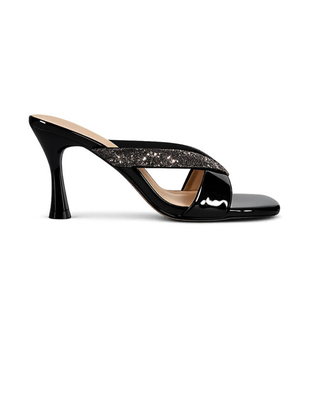 MIGATO ΣΑΝΔ ΜΤΛΚ ΜΕ ΧΙΑΣΤΗ ΛΟΥΡ & ΣΤΡΑΣ BLACK 100046226014-BLACK Black