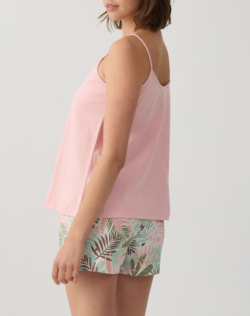 Minerva Πυζ Γυν Μπρτ Tropical 90-53256-371 Pink Γυναικεία Homewear Πιτζαμες Politikos Shop Πολιτικός