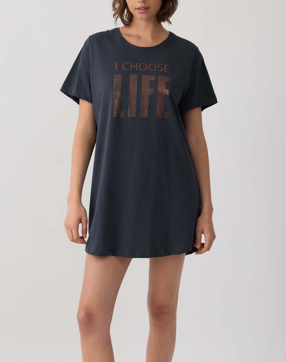 MINERVA T-SHIRTDRESS 90-53246-706 DarkSlateGrey