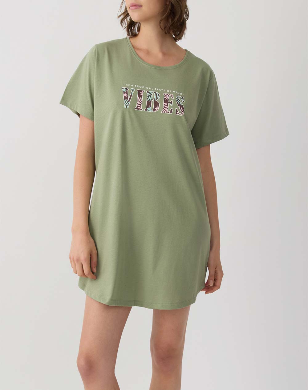 MINERVA T-SHIRTDRESS 90-53246-185 Khaki