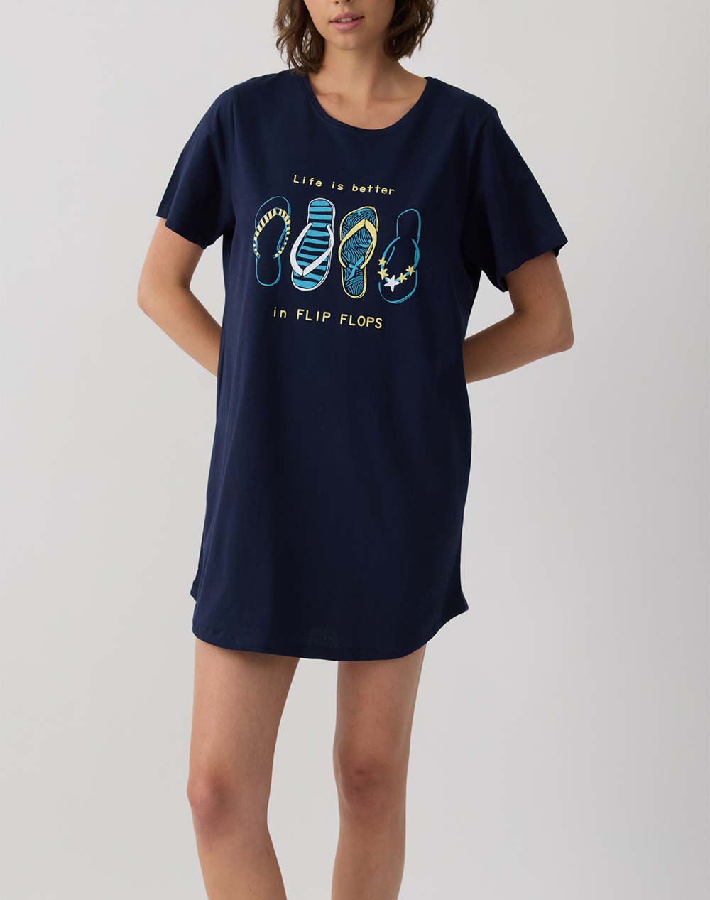 MINERVA T-SHIRT DRESS 90-53246-M-XL-200 DarkBlue