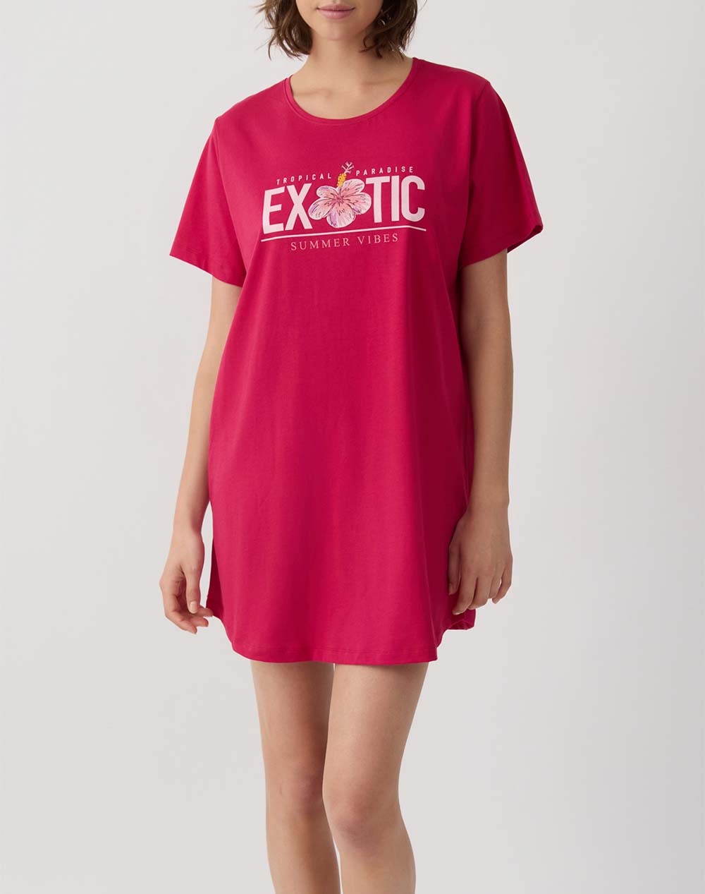 MINERVA T-SHIRT DRESS 90-53246-M-XL-519 Red