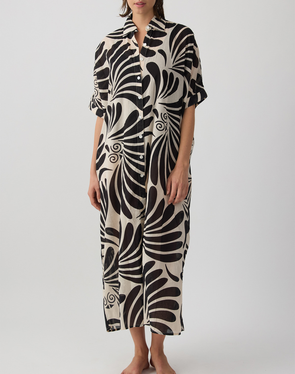 MINERVA MINERVA DRESS SHIRT LONG PRINT RESORT 96-53322-210 Multi