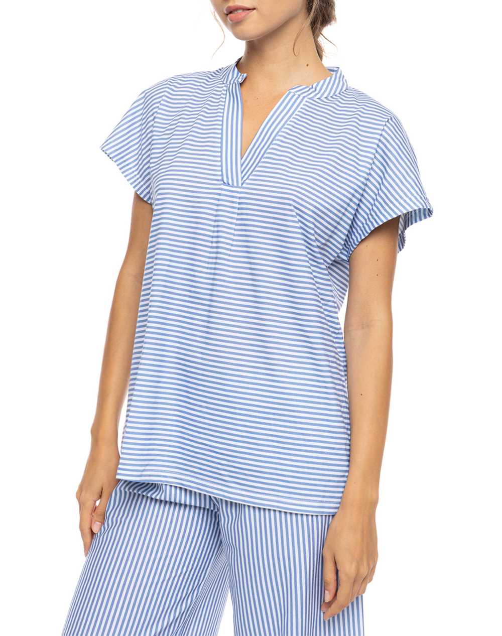 PINK LABEL PYJAMA LONG PANTS MARINIERE S1595-TYPE SkyBlue φωτογραφία