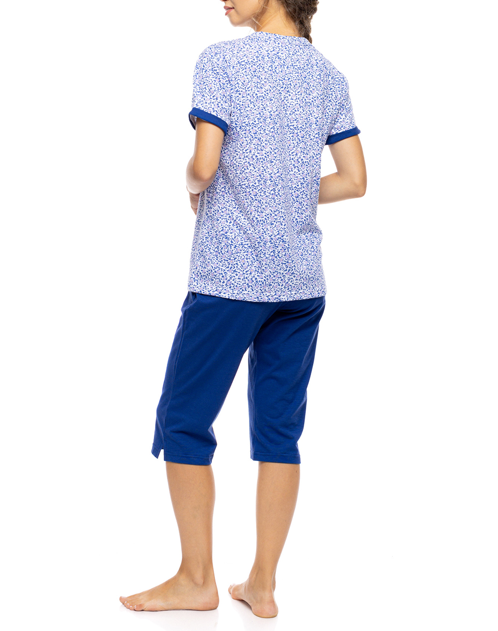 PINK LABEL PYJAMA CAPRI SUMMER DAISY S1619-TYPE Blue φωτογραφία