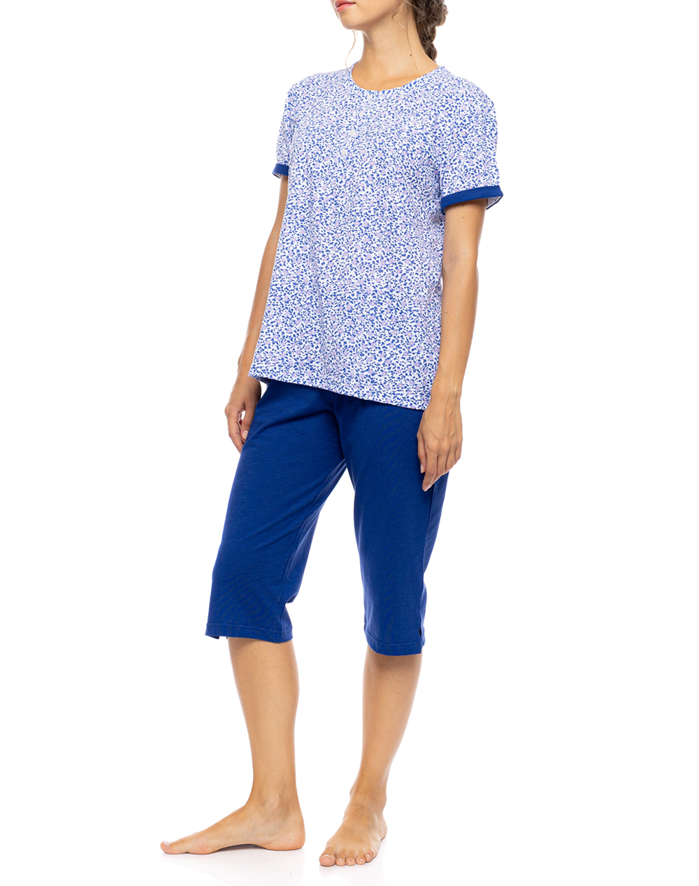 PINK LABEL PYJAMA CAPRI SUMMER DAISY S1619-TYPE Blue φωτογραφία
