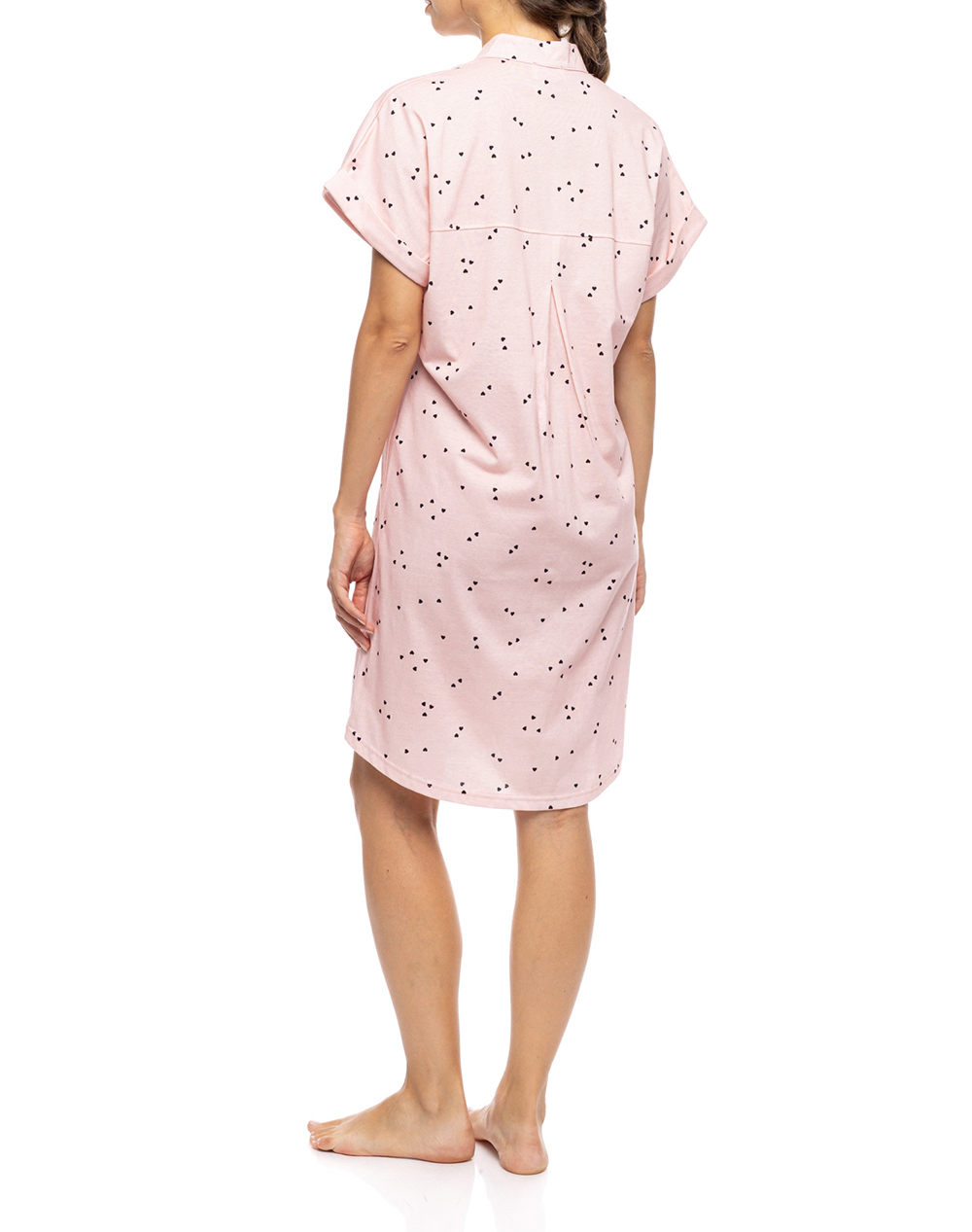 PINK LABEL NIGHTGOWN BUTTONED LITTLE HEART PINK S1578-TYPE Pink φωτογραφία