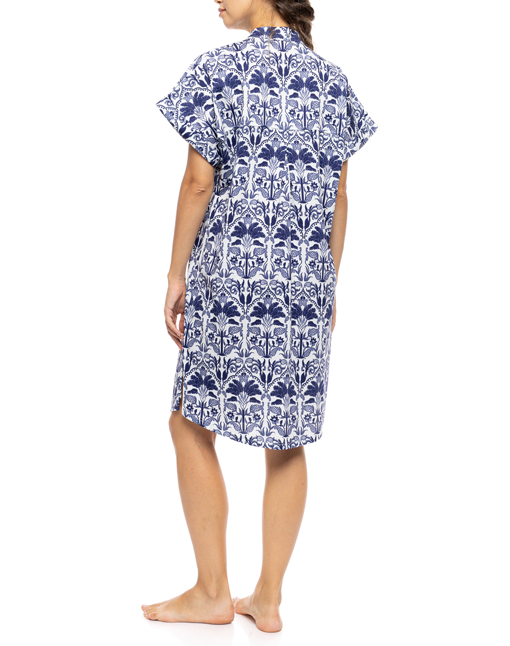 PINK LABEL NIGHTGOWN BUTTONED BLUE TROPICAL S1552-TYPE Blue φωτογραφία