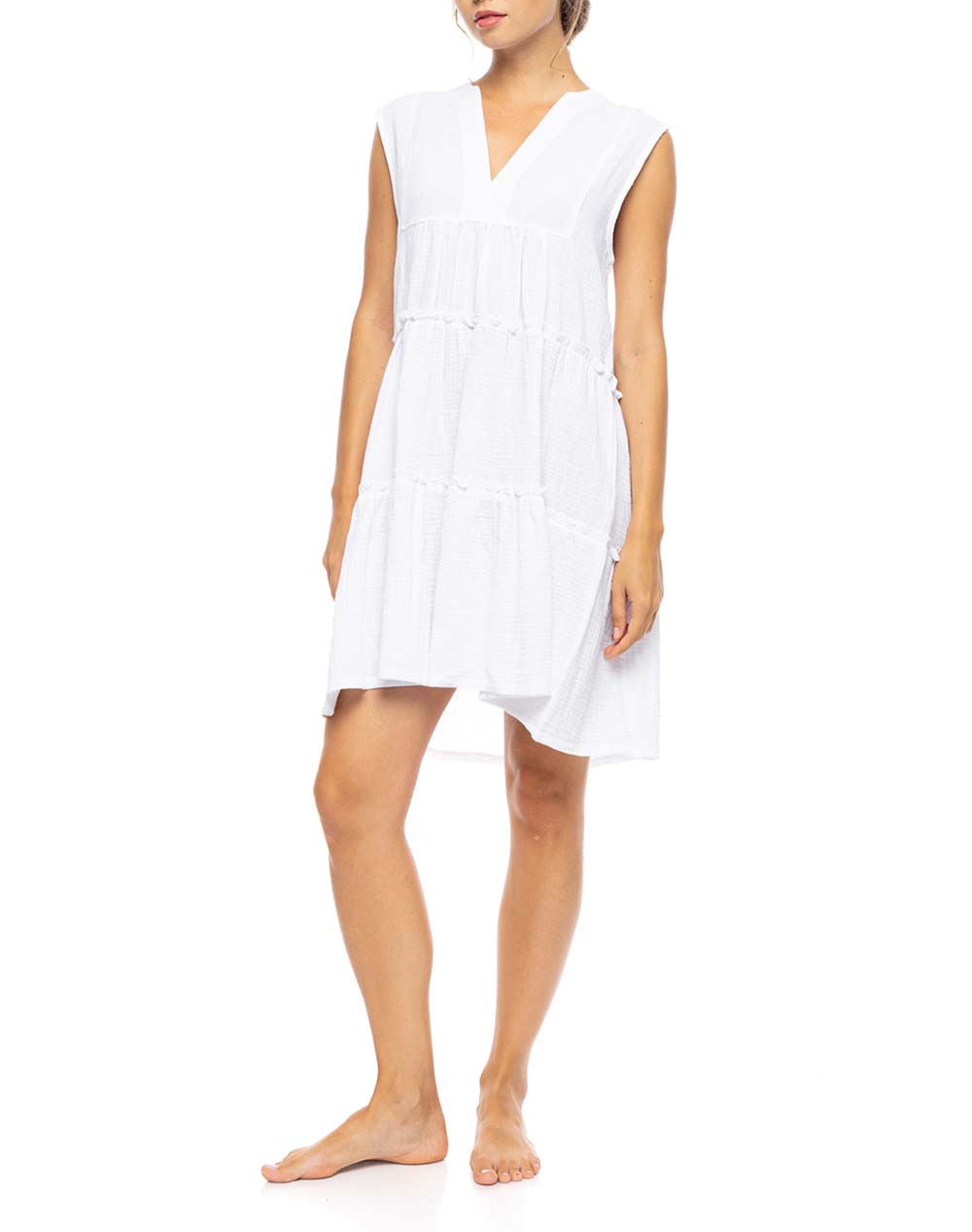 PINK LABEL BEACHWEAR SUMMER COTTON BN-321-WHITE White