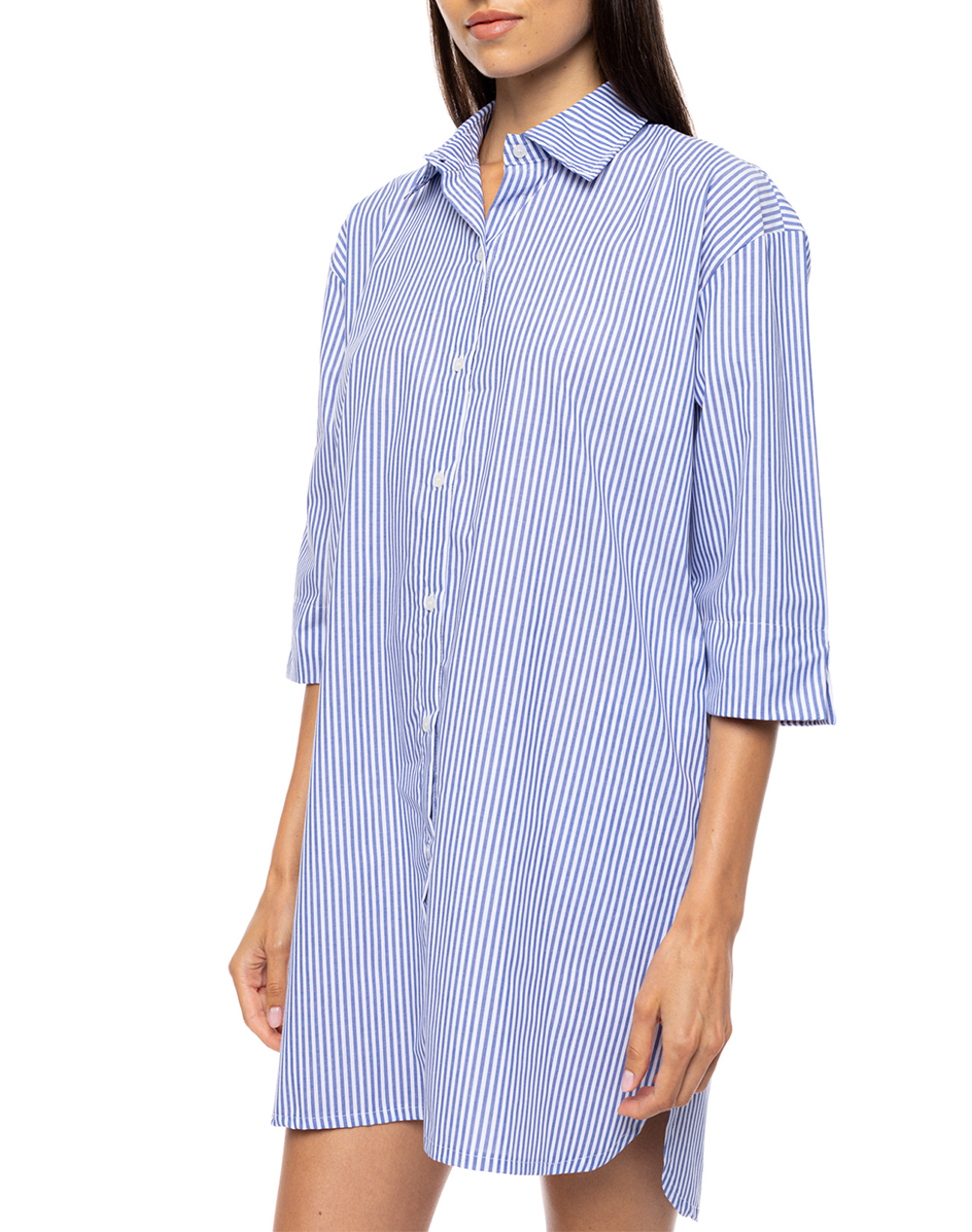 Pink Label Beachwear Marina Stripe B679-Type Blue Γυναικεία ρούχα φορέματα Politikos Shop Πολιτικός