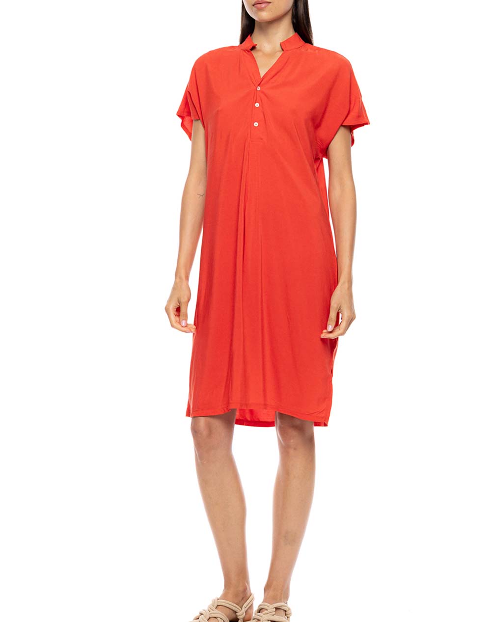 Pink Label Beachwear Solid Bn-297-67 Red Γυναικεία αξεσουάρ Καφτανια Politikos Shop Πολιτικός