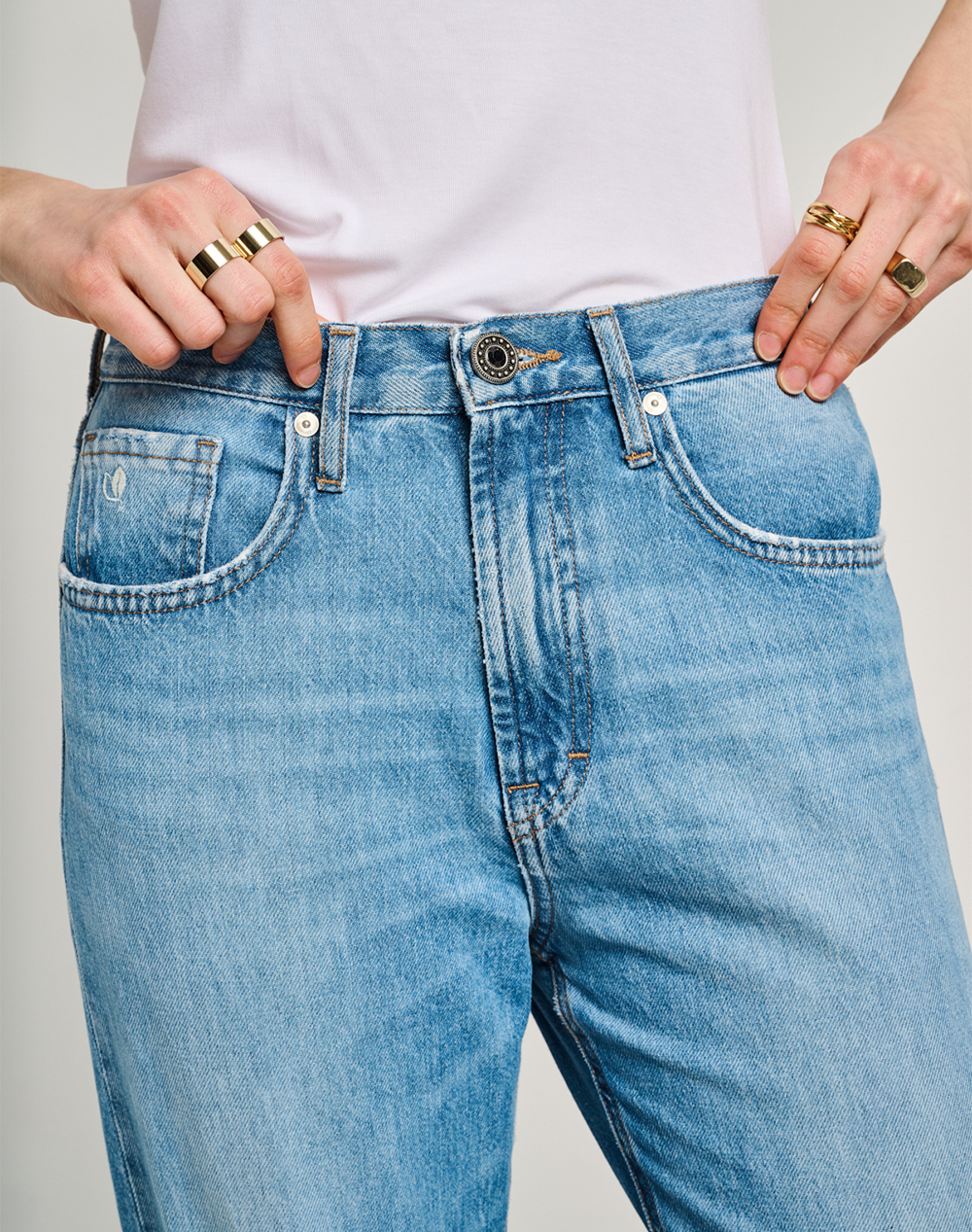 Staff Ashley Regular Cropped Wmn Pant 100%Co 5-936 063 B3 055- 00 Denimlightblue Γυναικεία ρούχα παντελόνια Jean 5P Cargo Politikos Shop Πολιτικός
