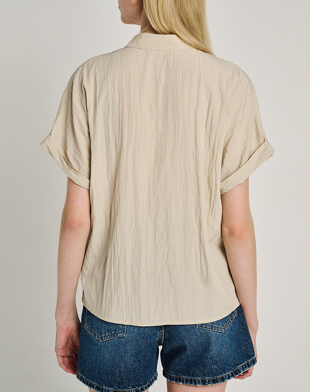 STAFF STAFF Hannah Short Sleeve Shirt 75%Rayon 25%Nylon 62-203.055-Ν9947 Biege - 2