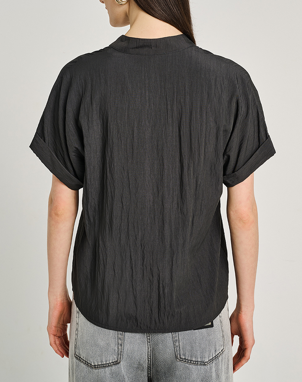 STAFF STAFF Hannah Short Sleeve Shirt 75%Rayon 25%Nylon 62-203.055-Ν0090 Black - 2