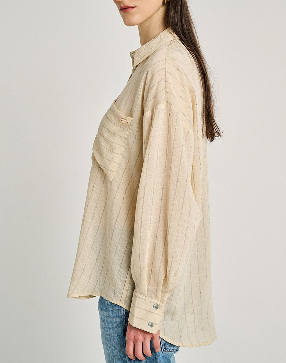 Staff Betty Long Sleeve Shirt 68%Cot 24%Nylon 6%Linen 2%Pol 62-007 055-Ν0000 Biege Γυναικεία ρούχα πουκάμισα Politikos Shop Πολιτικός