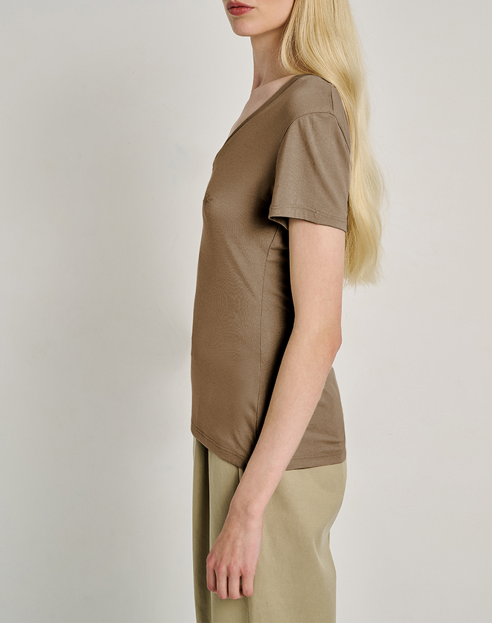 Staff Amal T-Shirt Short Sleeve Lyocell 88% Elast 12% 63-007 055-Ν0076 Mixed Γυναικεία ρούχα μπλούζες Τ-Shirt Politikos Shop Πολιτικός