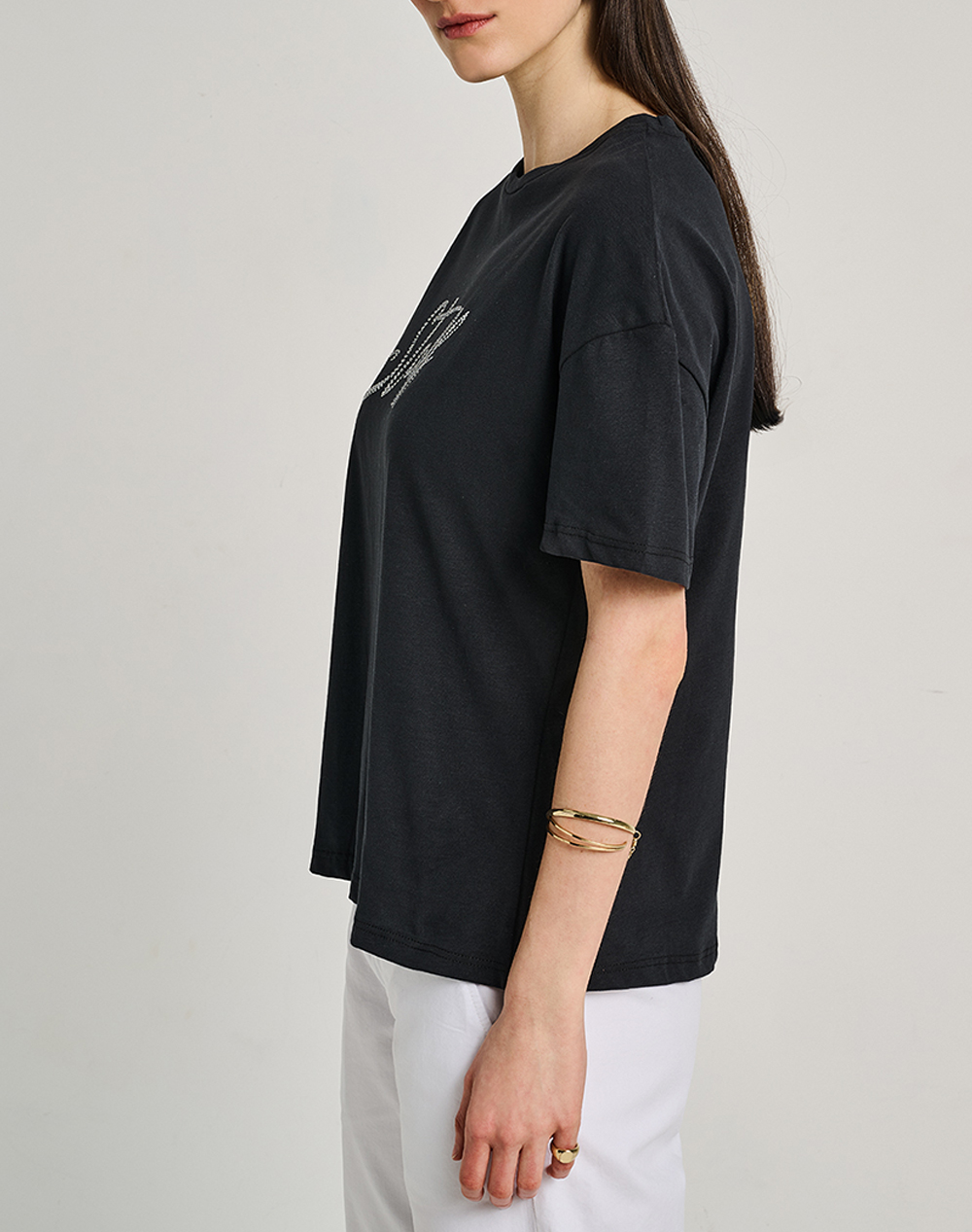 Staff Wendy T-Shirt Short Sleeve 100% Cotton 63-002 055-Ν0090 Black Γυναικεία ρούχα μπλούζες Τ-Shirt Politikos Shop Πολιτικός