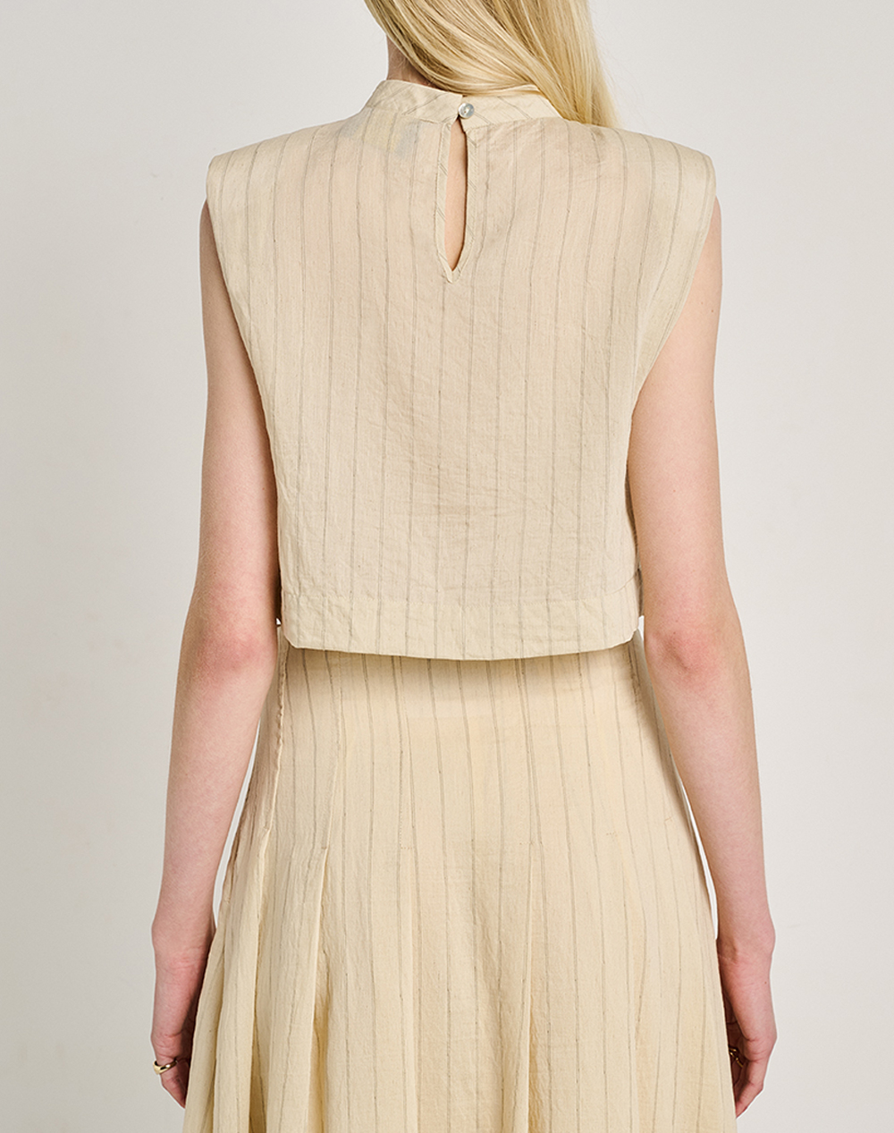 STAFF STAFF Blossom Sleeveless Top 68%Cot 24%Nylon 6%Linen 2%Pol 63-407.055-Ν0000 Biege - 2