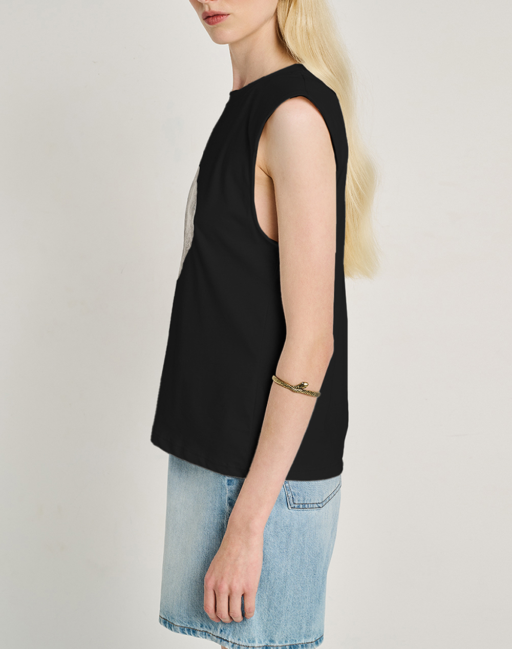 Staff Υοκο Sleeveless Top 100% Cotton 63-402 055-Ν0090 Black Γυναικεία ρούχα μπλούζες Τοπ Κορμακια Politikos Shop Πολιτικός